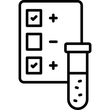 Test satırı vektör simgesi ile test tübü