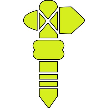 Yeşil ve sarı ikonun vektör illüstrasyonu