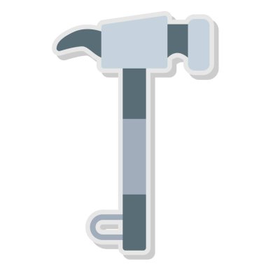 Çekiç alet simgesi. inşaat ekipmanlarının düz tasarımı