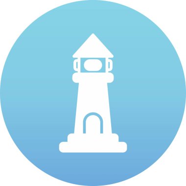 Deniz feneri. Web simgesi basit illüstrasyon