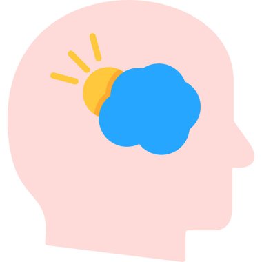 Beyin. Web simgesi basit illüstrasyon