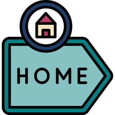 ev konumu simgesi doldurulmuş ana hat biçimi