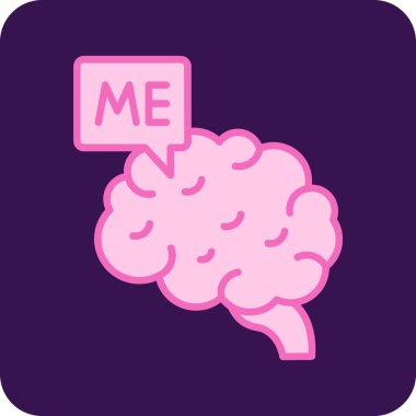 Beyin. Web simgesi basit illüstrasyon