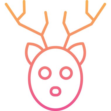 Geyik simge vektör çizim kafa