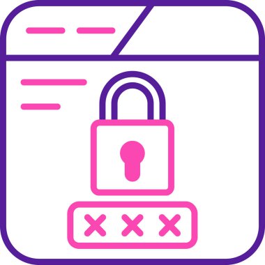 asma kilit simgesi, vektör çizimi