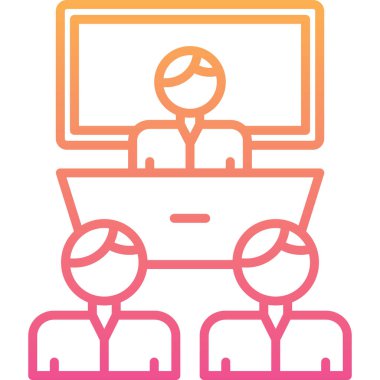 konferans sunum simgesi, vektör illüstrasyonu