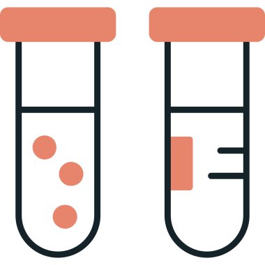 Test tüpü simgesi. beyaz üzerinde izole edilmiş test tüp vektör rengi