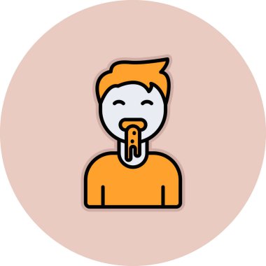 Sopalı ve sigaralı bir adam. vektör illüstrasyonu