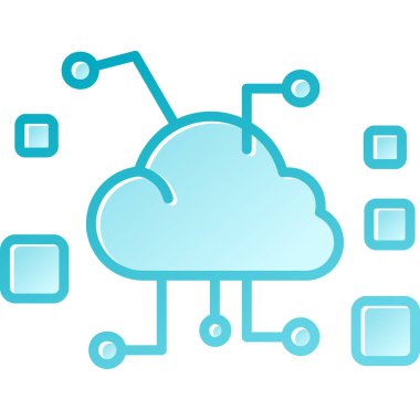 bağlı simgelerle bulut hesaplama kavramı, vektör illüstrasyonu 10 eps grafik