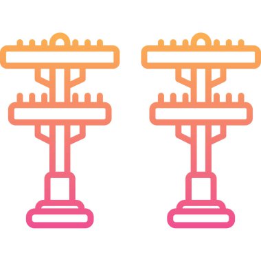 iki sandalye ikon vektör illüstrasyonu