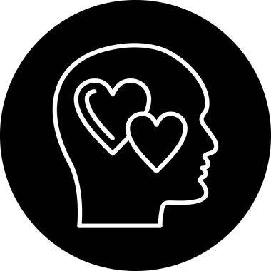 İnsan kafası olan bir kalbin vektör çizimi