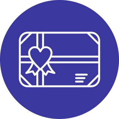 Kalpli hediye kutusu. Basit simge