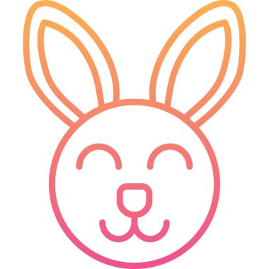 Hayvan tavşan paskalya ikonu ana hatlarıyla