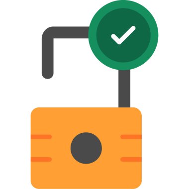 güvenlik kilidi renkli vektör simgesi