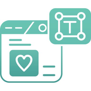 kalp ve aşk simgesi, vektör tasarımı