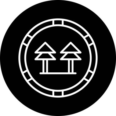 Bir ağaç simgesinin vektör illüstrasyonu