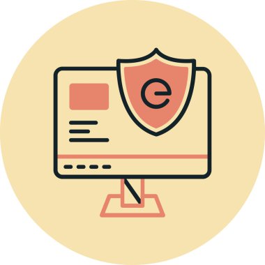 Internet güvenlik simgesi, vektör çizim