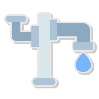 Musluk su simgesi vektör illüstrasyonu