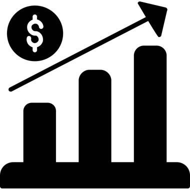 Büyüme grafiği simgesi. Düz stil. grafik simgesi.