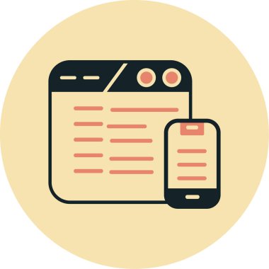 Cep telefonu. Web simgesi basit illüstrasyon