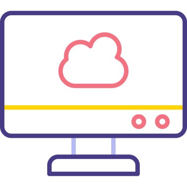 Bulut. Web simgesi basit illüstrasyon