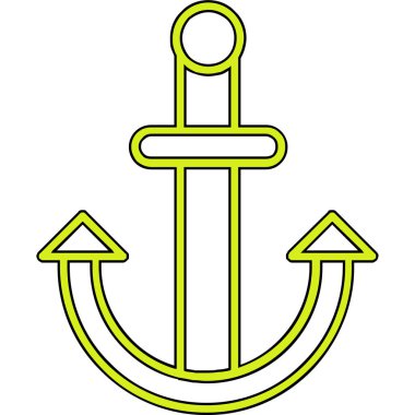 çapa simgesi. Web için sunucu vektör simgelerinin özet çizimi