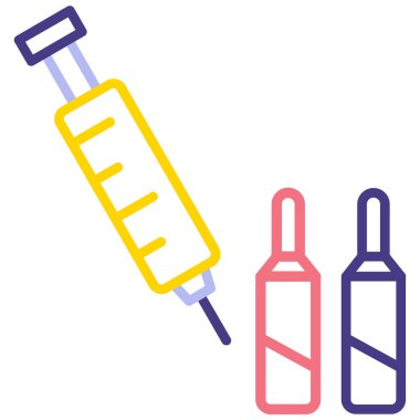 Enjeksiyon. Web simgesi basit illüstrasyon