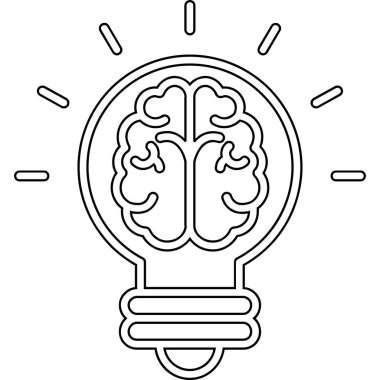 Beyin ampul simgesi, anahat stili