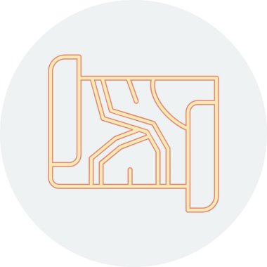 Modern b 'nin vektör çizimi harita simgesinden yoksun