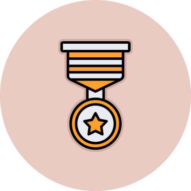 Madalya ikon vektör illüstrasyonu