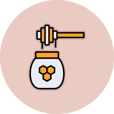 Bal Dipper ikonu. Web tasarımı için bal vektörü illüstrasyonunun basit tasarımı