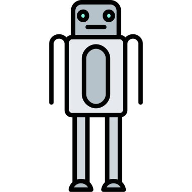 Robot robot teknolojisi simge tasarımı, vektör illüstrasyonu