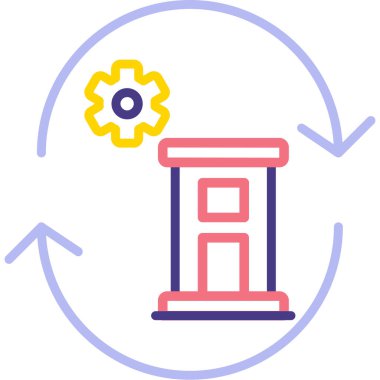 Teçhizat Web simgesi basit illüstrasyon