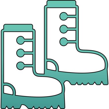 Çizme çizmeleri simgesi doldurulmuş ana hatlar biçiminde