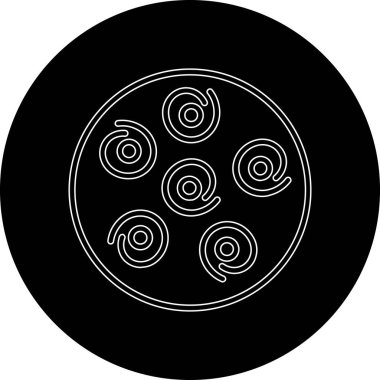 Siyah beyaz bir ikonun vektör çizimi. bir çember.