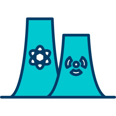 Nükleer ağ simgesi, vektör illüstrasyonu