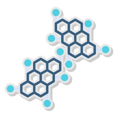 Beyaz arkaplanda DNA sembolü olan mavi altıgen molekülün vektör çizimi