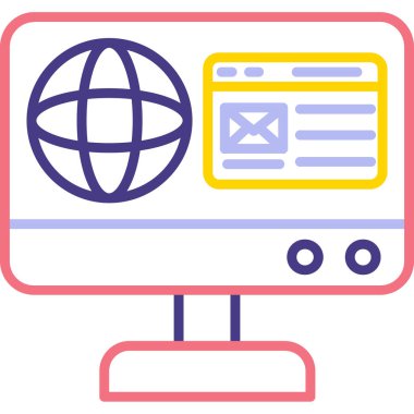 tarayıcı internet simgesi, vektör illüstrasyonu