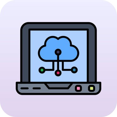 Bulut hesaplama teknolojisi vektör illüstrasyon tasarımı