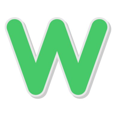 Yeşil renkli w harfi logo tasarımı.