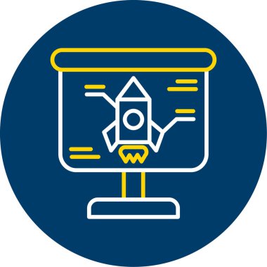 Roket web simgesi, vektör çizim