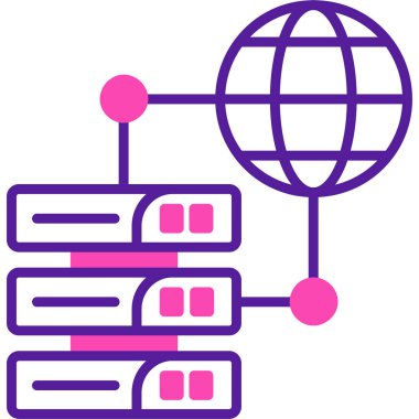 Sunucu. Web simgesi basit illüstrasyon