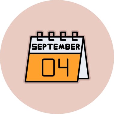 Eylül 'ün 26' sı bir günlük takvimde, vektör illüstrasyon simgesi düz tasarım