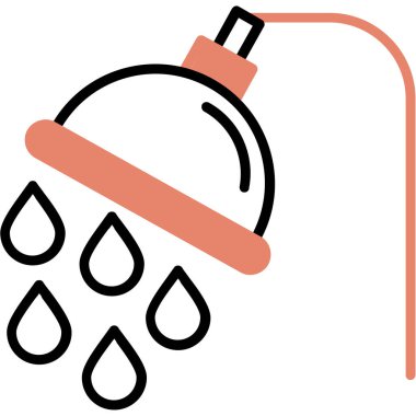 Duş. Web simgesi basit illüstrasyon