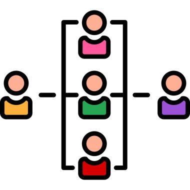 grup iş adamları renk ikonu vektör illüstrasyonu