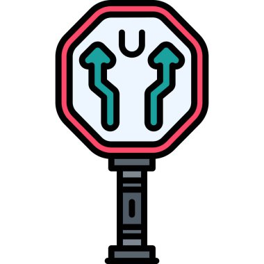 Trafik lambası simgesi. anahat trafik ışığı trafik vektörü simgesi rengi düz izole