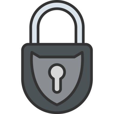 Asma kilit simgesi. vektör illüstrasyonu