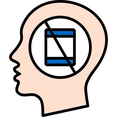 Beyin. Web simgesi basit illüstrasyon