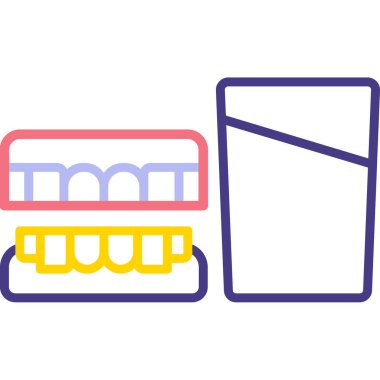 Bir dizi farklı simgenin vektör illüstrasyonu