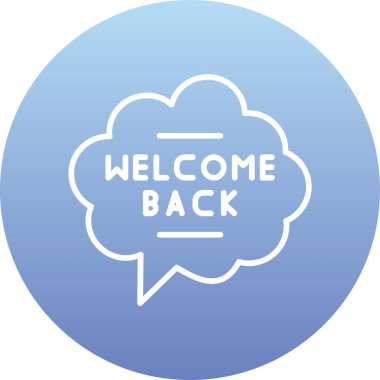 Moda tasarım tarzında tekrar hoşgeldiniz simgesi. Beyaz arkaplanda izole edilmiş arka simge. Hoş geldiniz vektör simgesi basit vektör modern düz sembol.